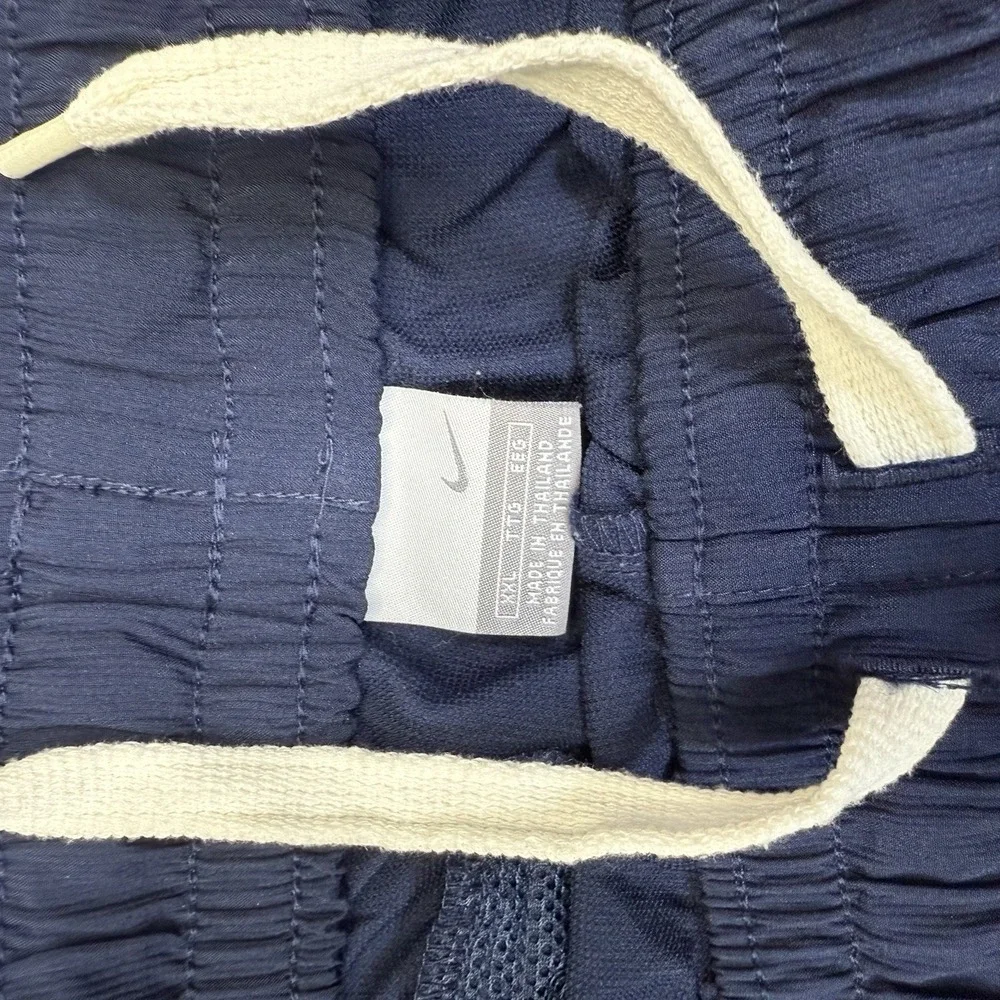 Vintage Nike Basketball Shorts Mens XXL Blue White Baggy Drawstring Silver Tag‎